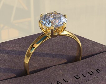 2 Ct Round Lab Grown Diamond Engagement Ring – Classic Solitaire Ring – IGI Certified Ethical Bridal Jewelry