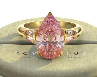 Carat Pink Diamond Pear Cut Diamond Ring, Stone Pink Diamond