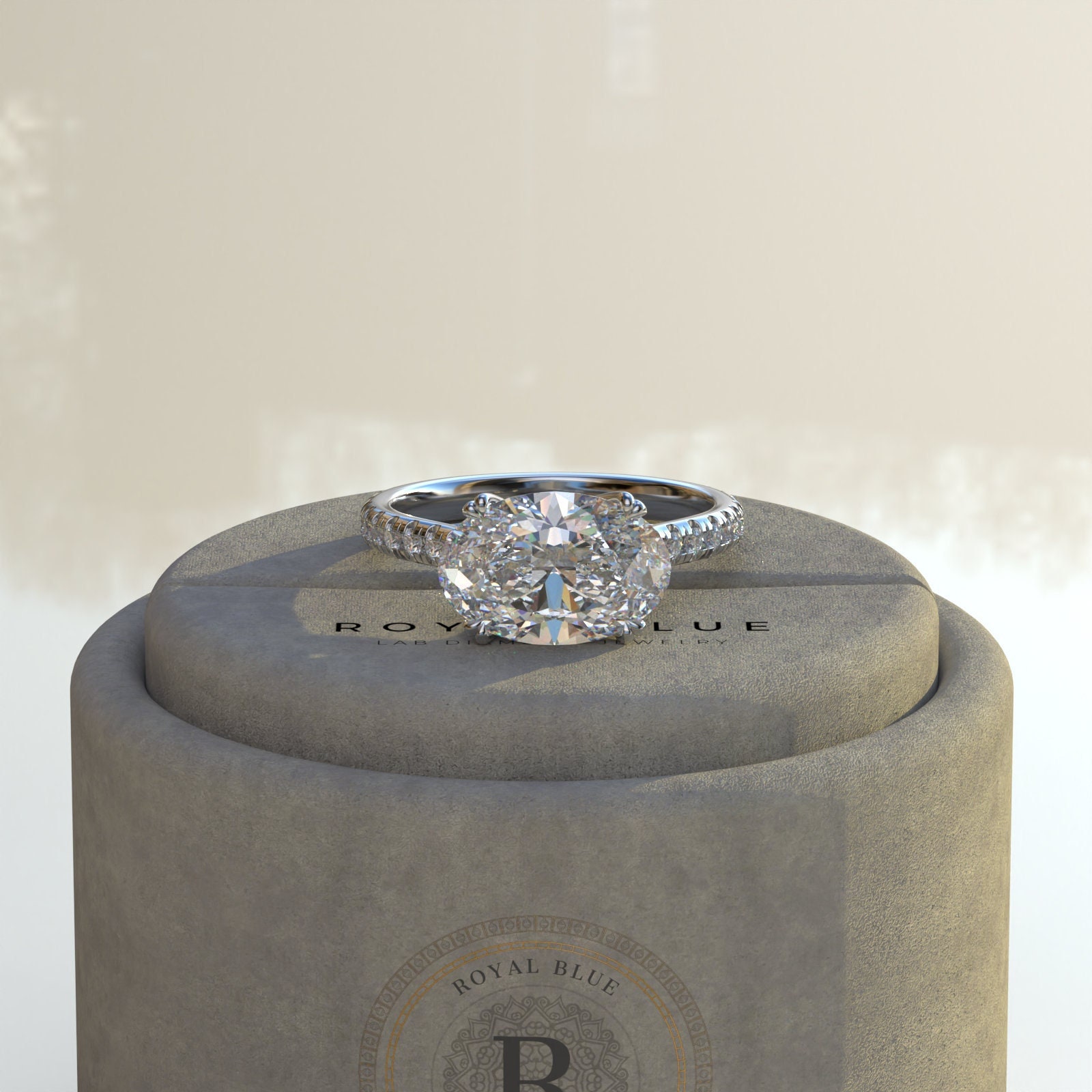 Zertifizierter F VVS Diamantring mit 3 Karat Ovalschliff Diamantring in WeiBgold Rosegold und Gelbgold Etsy
