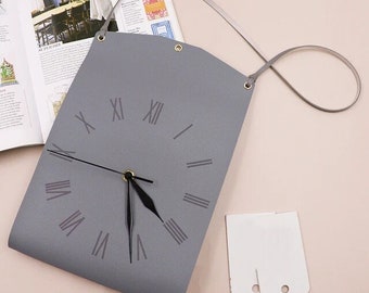 Handbag Shape Clock Unique Wall Clock  Leather Clock Room Decoration Wall Decor Home Decor Living Room Decor Clock