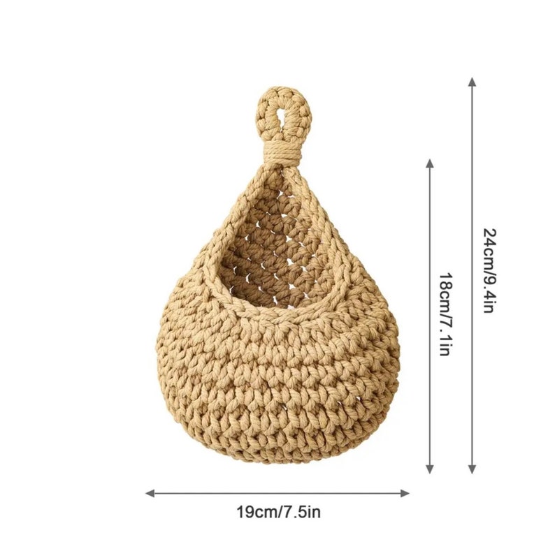 Handwoven Hanging Vegetable Fruit Basket M