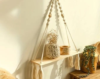 Macrame Hanging Shelf | Boho Wall Decor | Boho Shelf