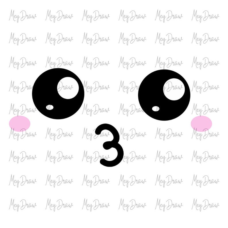 Kawaii Faces, Cute Face Clipart, Cartoon Emoji Face. - Etsy