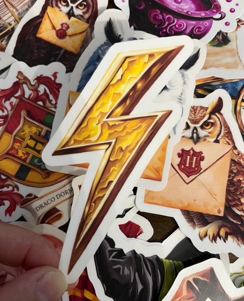 Beautiful Watercolor HP Thunderbolt Scar Waterproof Sticker Etsy