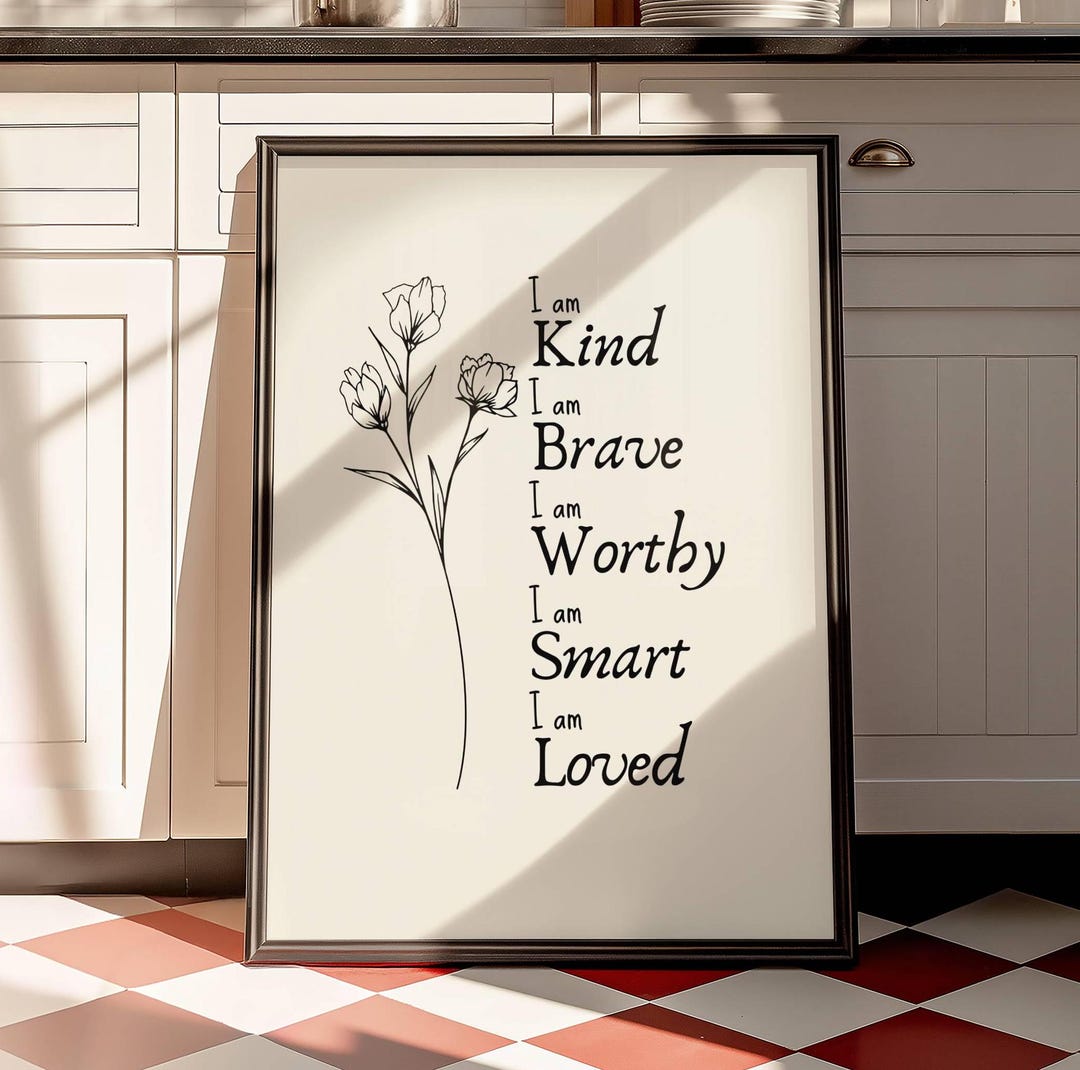 Positive Affirmations for Kids Poster, I Am Poster, Notes to Self ...