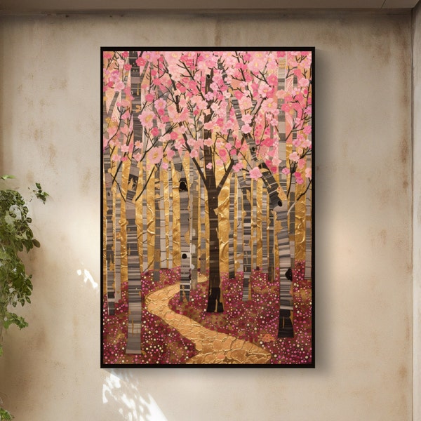 Bundle of 5 Prints Cherry Blossom Scenery Digital Art  -  2x3 Ratio.