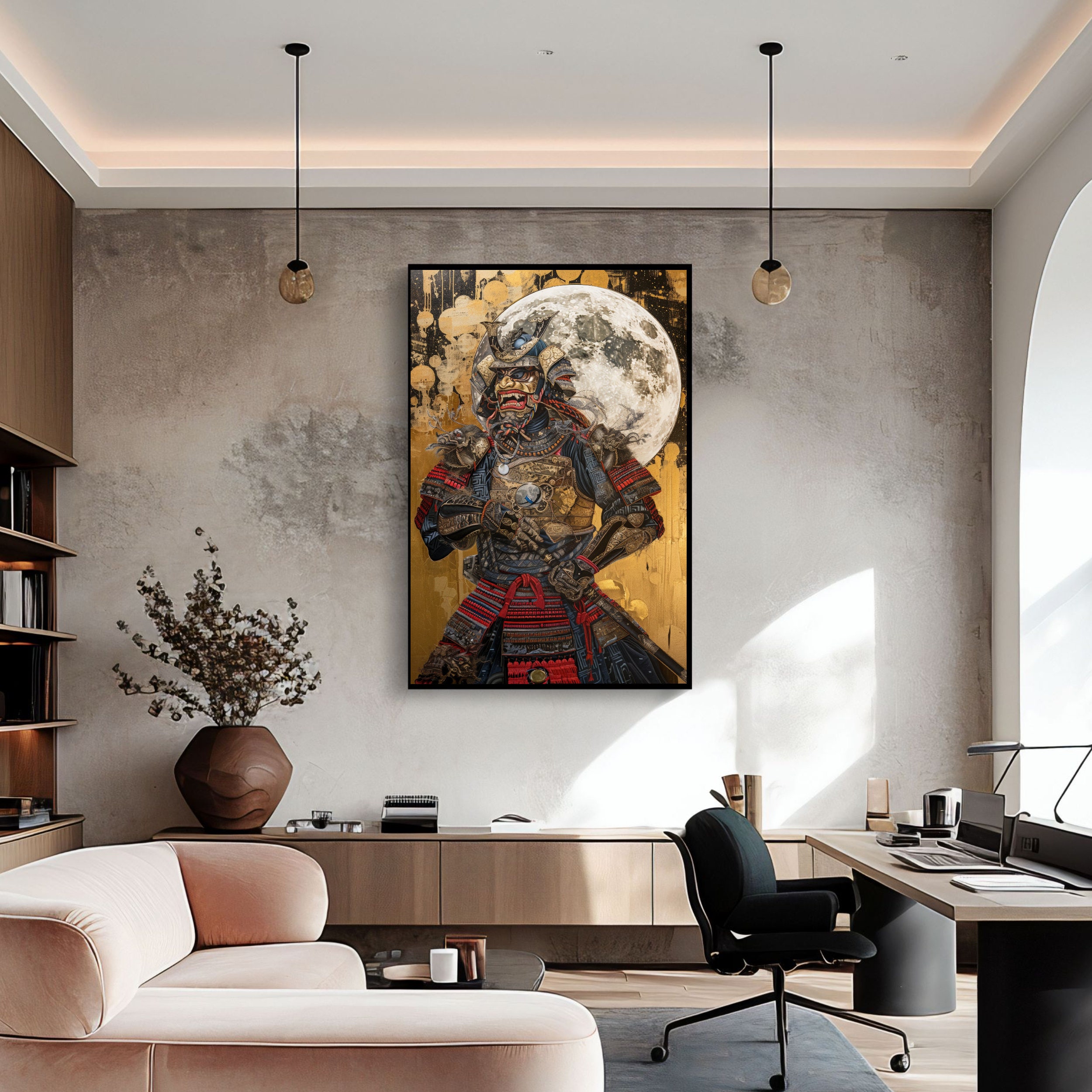 Samurai Warrior Digital Art Print - Japanese Warrior Wall Decor - Etsy