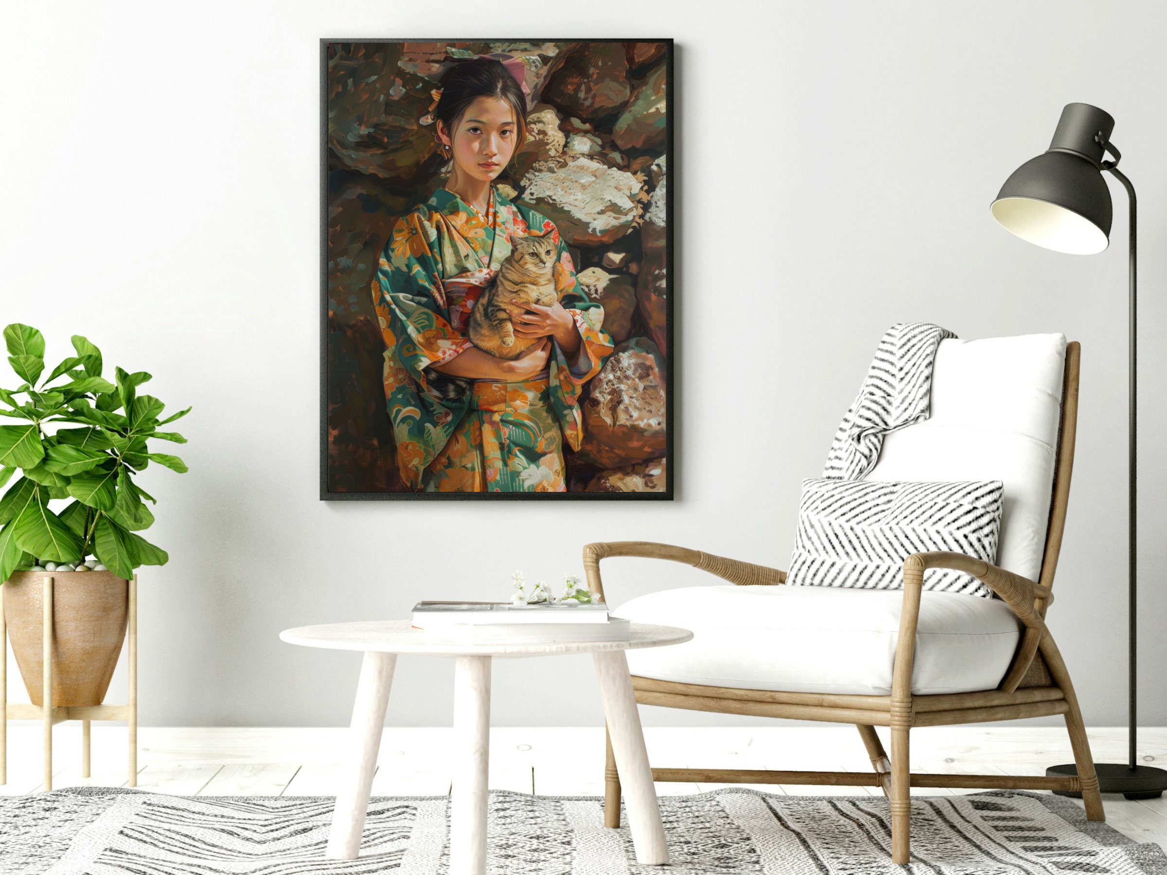 Japanese Girl Art Printable Wall Decor Japanese Inspired Digital Japanese Girl Art Printable Wall Decor Japanese Inspired Digital