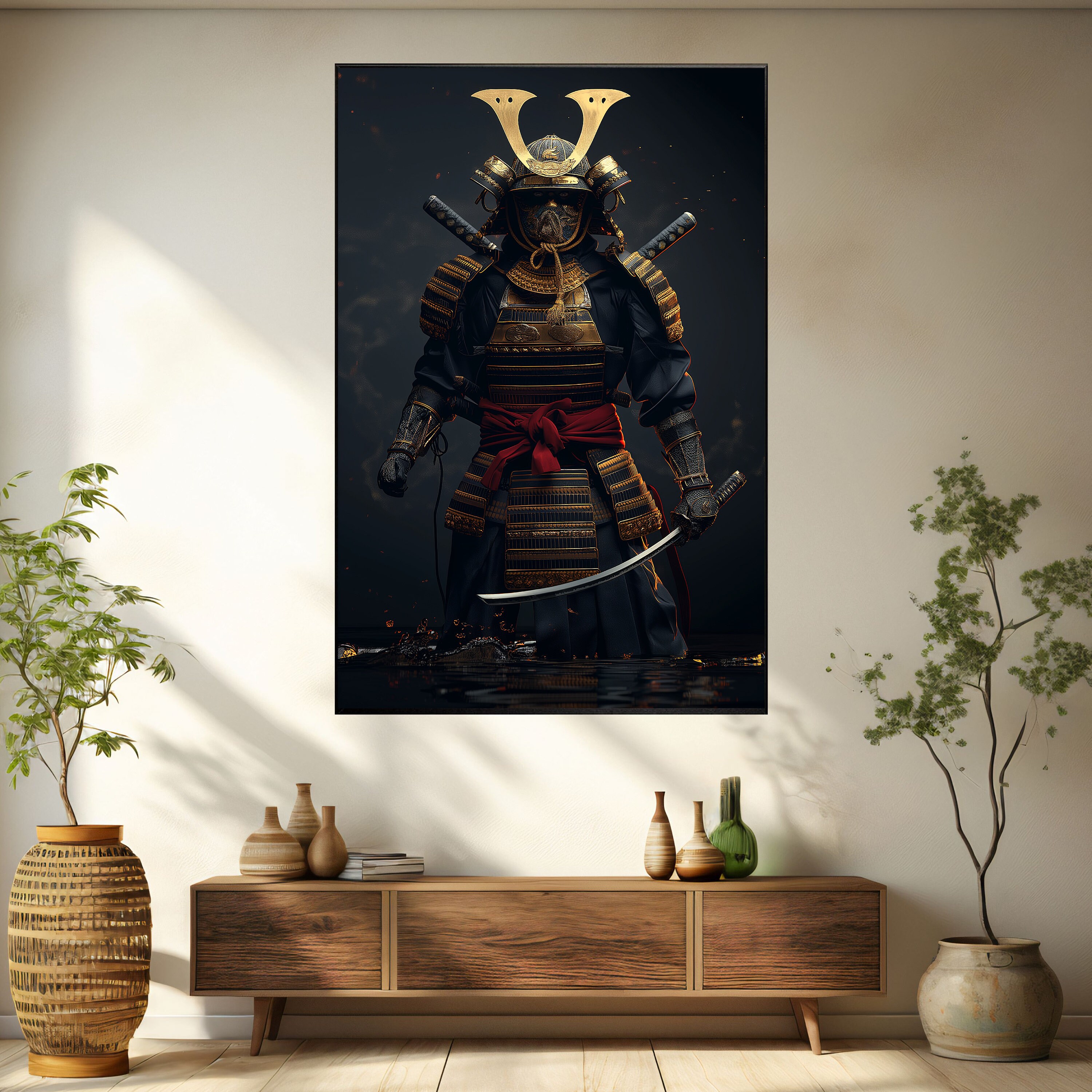 Japanese Samurai Warrior Digital Art Print - Asian Home Decor - Etsy