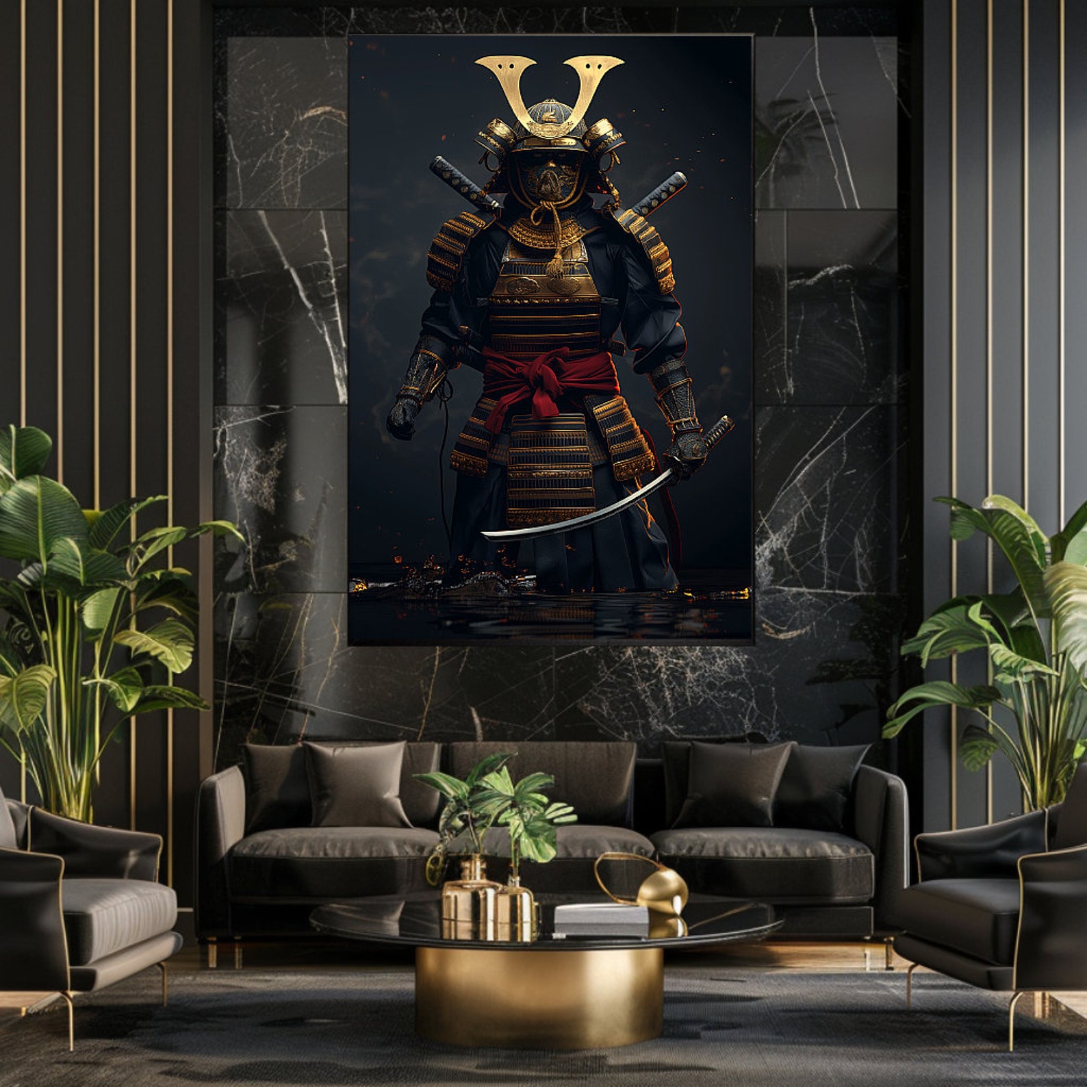 Japanese Samurai Warrior Digital Art Print - Asian Home Decor - Etsy