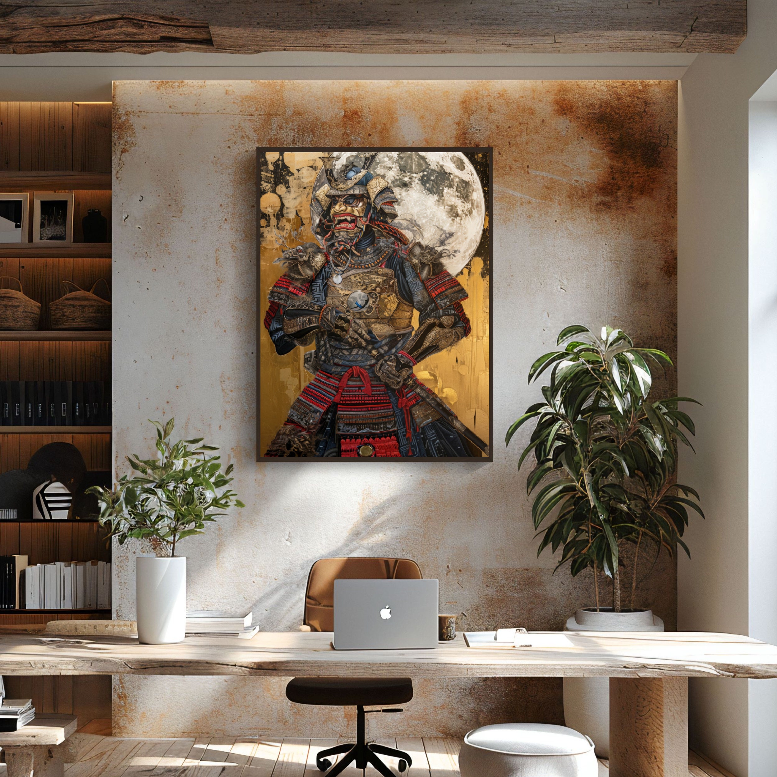 Samurai Warrior Digital Art Print - Japanese Warrior Wall Decor - Etsy