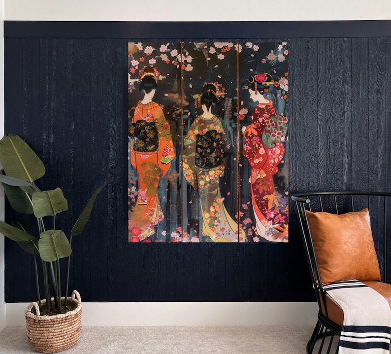 Vintage Geisha Art Print | Japanese Woodblock Wall Decor (digital ...