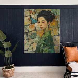 Japanese Geisha Portrait Art Print – Oriental Wall Decor (digital ...