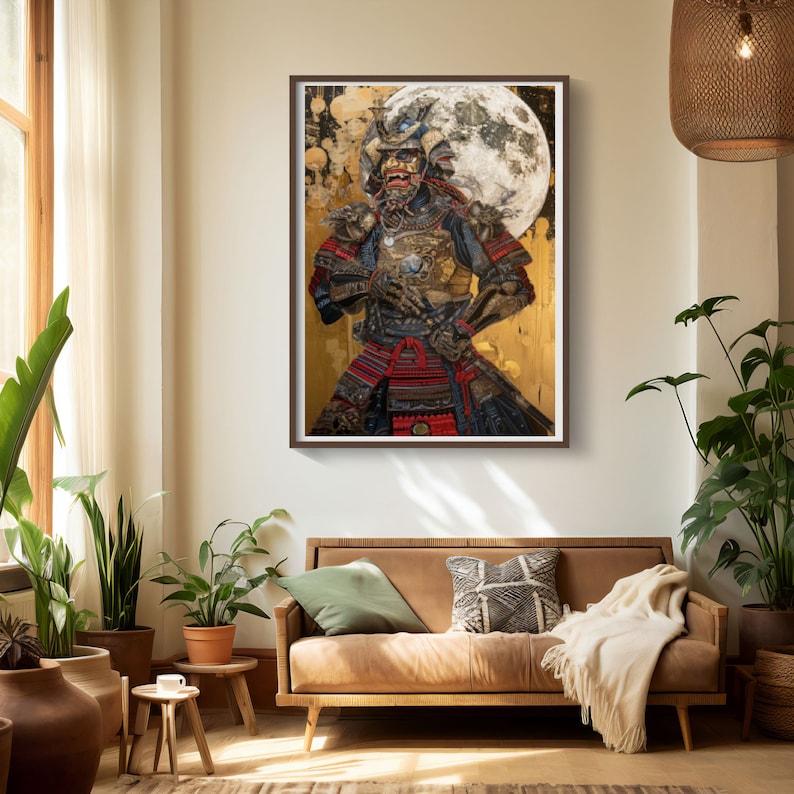 Samurai Warrior Digital Art Print - Japanese Warrior Wall Decor - Etsy