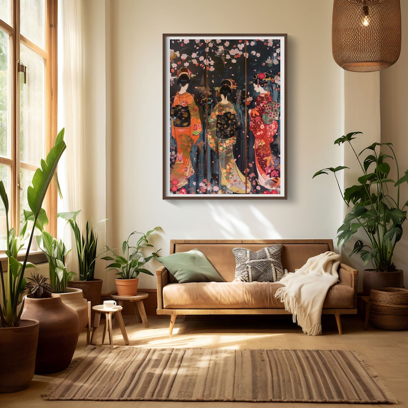 Vintage Geisha Art Print | Japanese Woodblock Wall Decor (digital ...