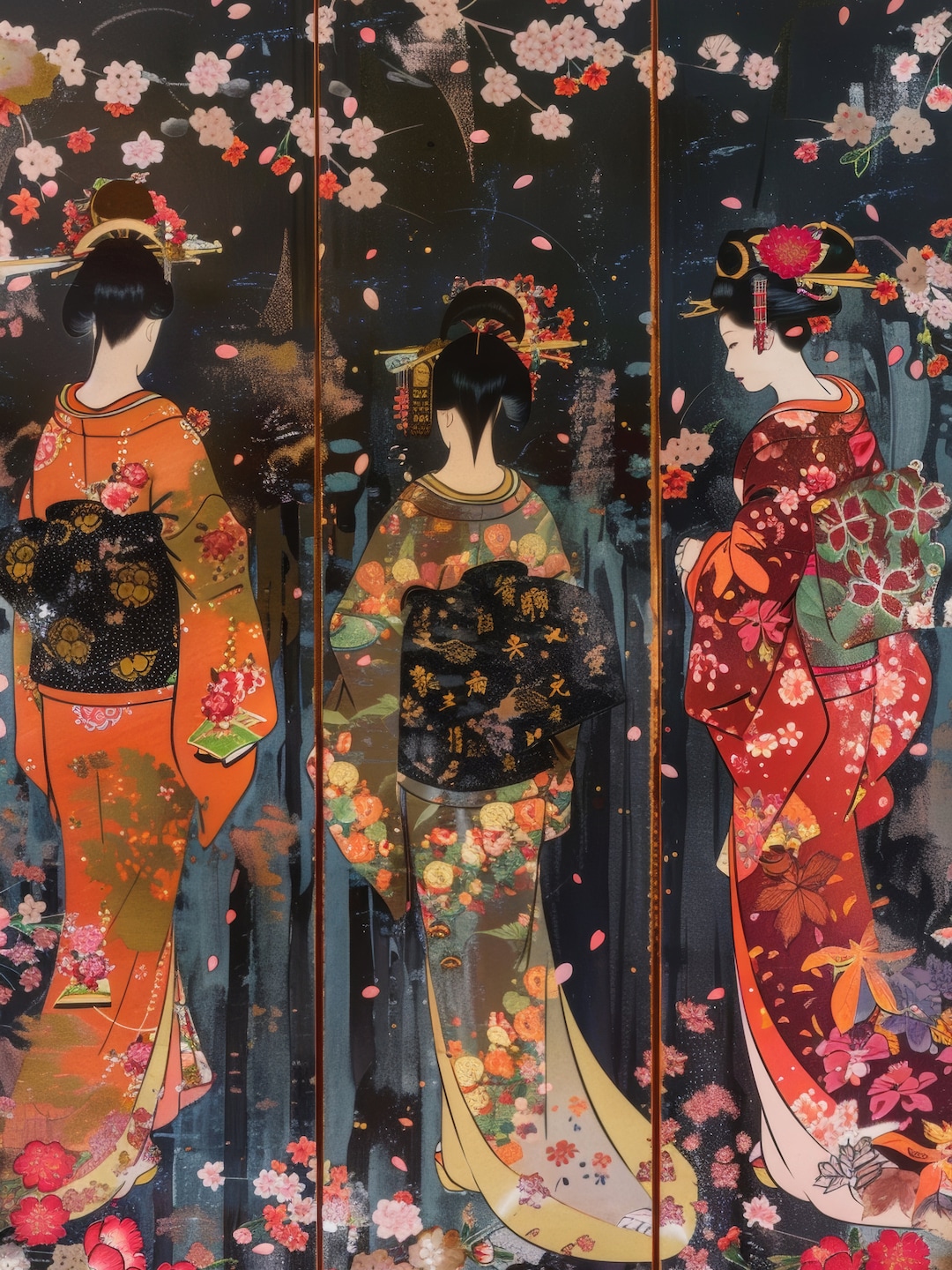 Vintage Geisha Art Print | Japanese Woodblock Wall Decor (digital ...