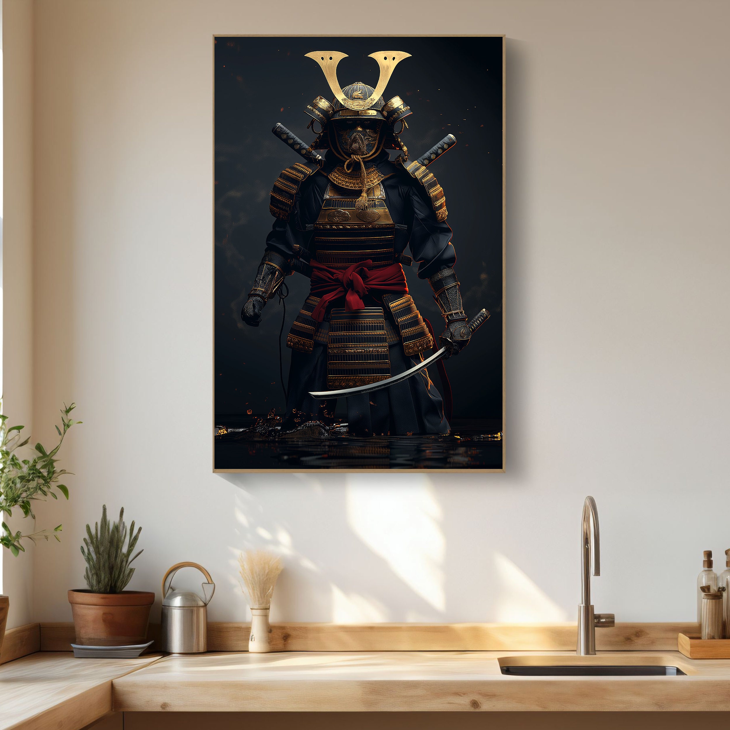 Japanese Samurai Warrior Digital Art Print - Asian Home Decor - Etsy