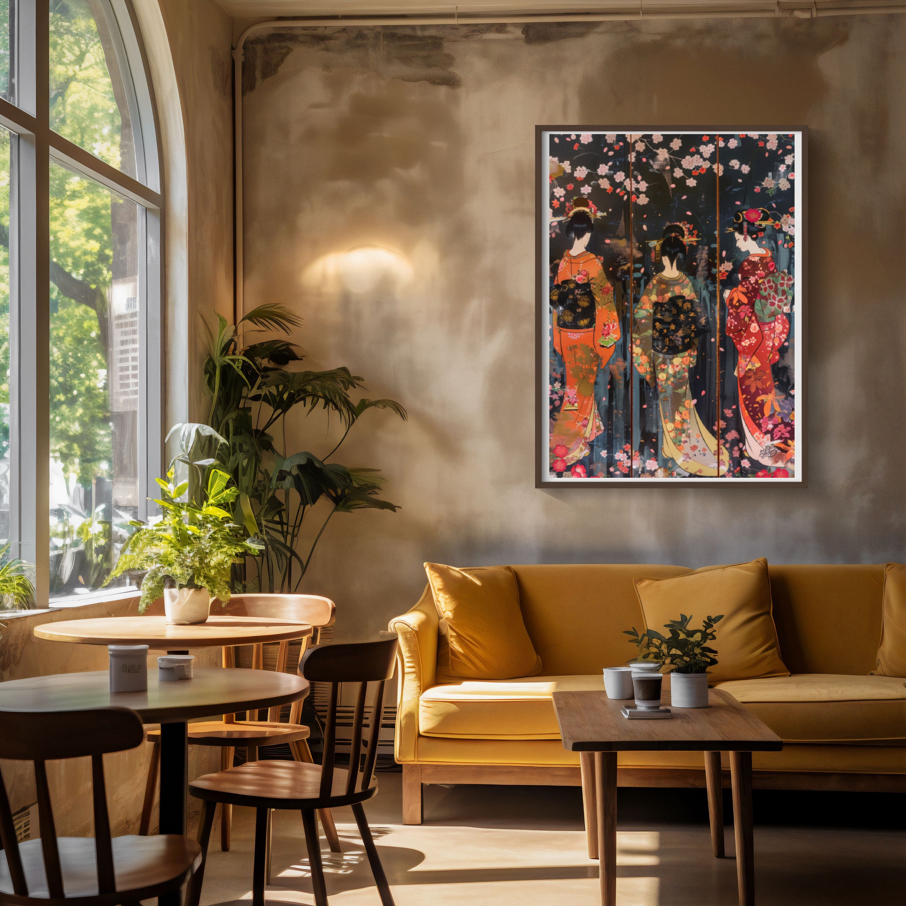 Vintage Geisha Art Print | Japanese Woodblock Wall Decor (digital ...