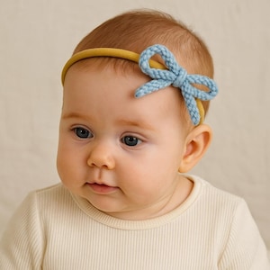 Crochet Baby Headband Set: 100% Cotton Newborn Hair Bows