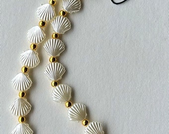 White seashell mobile phone chain lanyard phone accessory