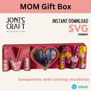 Boîte à chocolats et fleurs florales pour la fête des mères SVG | de Boîte cadeau pour maman | Fichier de coupe Cricut & Silhouette | Fichier numérique DIY Candy Holder
