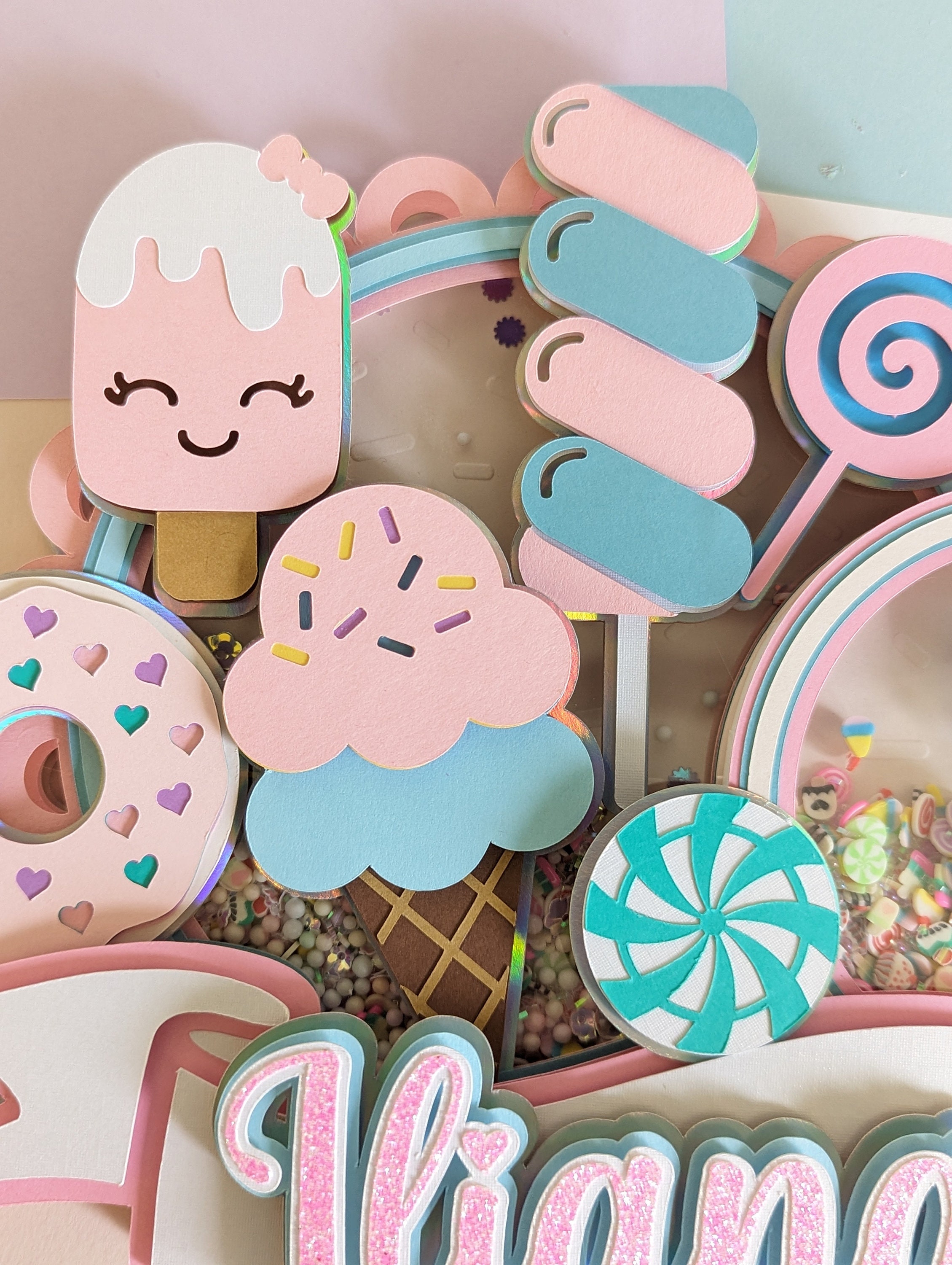 Candyland Cake Topper with Shaker Confetti