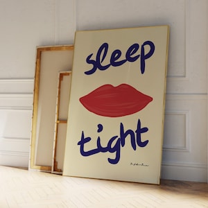 Sleep Tight Print | Mid Century Print | Trendy Bedroom Poster | Trendy Blue Print | Aesthetic Wall Art | Typography Print | Hand Drawn Print