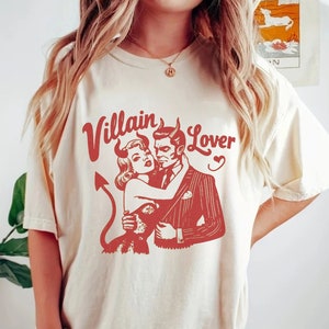 Villain Lover Bookish Shirt | Book Lover Comfort Colors Shirt, Vintage Unisex Adult T Shirt, Trendy Vintage Retro Graphic Tees