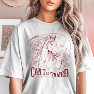 Shirt Can&#39;t Be Tamed, Cowgirl cadeau, Shirt paard, Country Girl Shirt, Shirt Cowgirl, Desert Tee, Vintage Can&#39;t Be Tamed Horse T-shirt