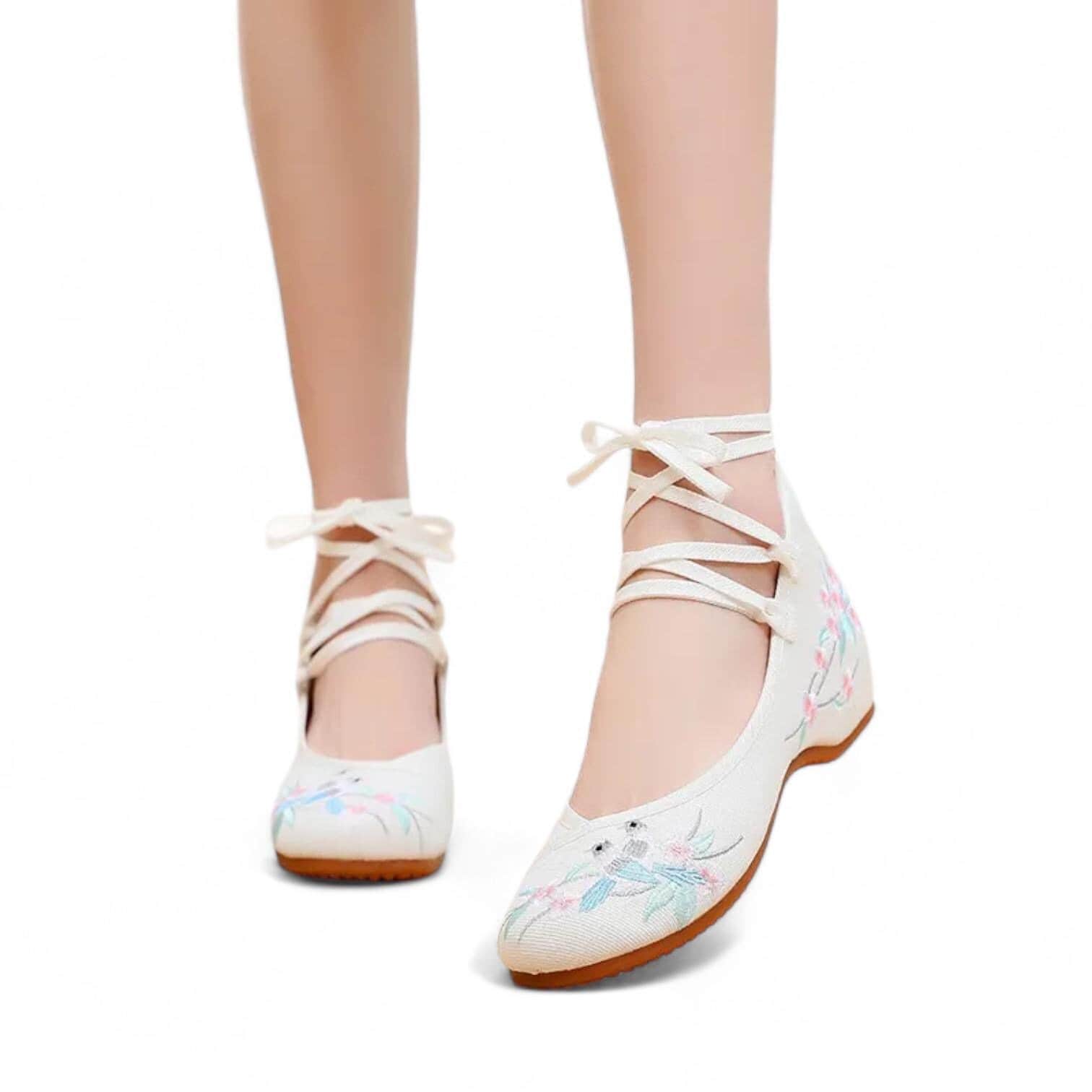 Ballerina Silhouette Annie Shoes Ballet Flats Angelic Dark Cognac