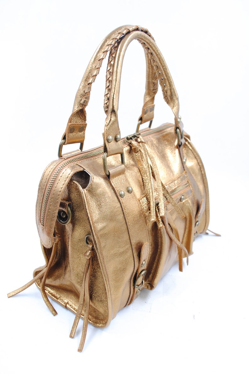 Sac Ciaga tendance cuir brillant gold confection italienne image 3