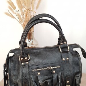 Sac Ciaga tendance cuir brillant noir confection italienne image 1