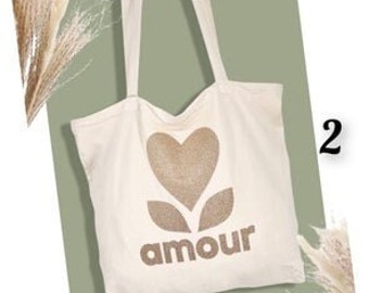 Sac AMOUR de chez ApriL Vintage. Forme TOTE Bag