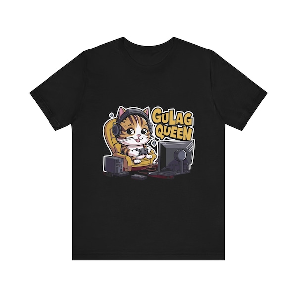 Gulag Queen Gaming Cat Unisex Jersey Short Sleeve Tee
