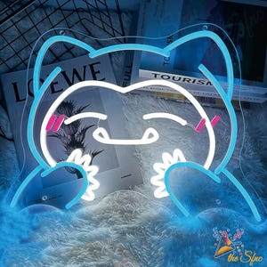 Smile Anime Character LED Neon Sign, Lazy Cartoon Character Neon Light, Game Room Light, Kids Room Decor,Cute Neon Sign,Kids Room Decor,Gift