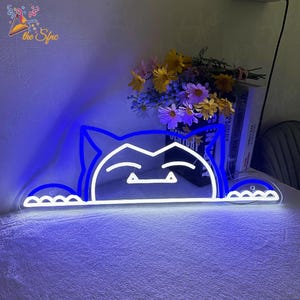 Lazy Anime Character LED Neon Sign, Cartoon Character LED Neon Light, Game Room Light, Kids Room Decor, Custom Neon Bar Sign, Wall Art, Gift