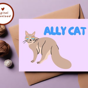 Lustige Katze Sprüche, LGBTQA+ Katze, Liebe, wen du willst, Happy Pride, 7x5 Blanko, SOFORT DOWNLOAD