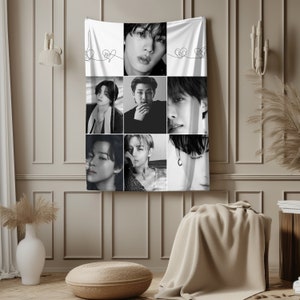 BTS Blanket, Cozy, Soft and Stylish Throw for ARMY Fans, Jungkook, Jin, V, Namjoon, Suga, Jhope, Jimin, Bangtan Gift, OT7, bts gift,