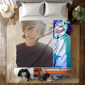 Custom Suga Photo BTS Fleece Blanket: Kpop Army Gift