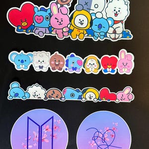 BT21 車用デカール：ラミネート加工された BTS ロゴビニールデカール