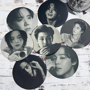 BTS Coasters, Kpop Drink coasters, BTS Gifts, RM, Suga, Jin, Jhope, V, Jimin, Jungkook, bts merch