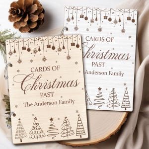 Aangepast kerstgeheugenboek, gepersonaliseerde kerstkaarthouder, kaarten aandenken, kerstkaartopslag, kerstkaartenboek, kerstalbum.