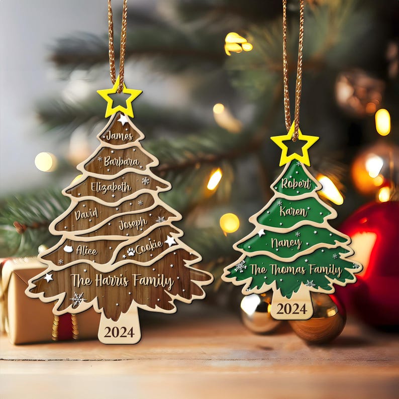 Personalized Family Christmas Ornament, Family Names Tree Ornament