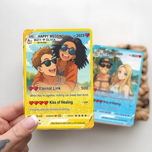 Regalo con foto personalizada y temática de anime para pareja, regalos de esposa, tarjeta de amor personalizada, regalo de boda, regalos para recién casados, regalos de aniversario.