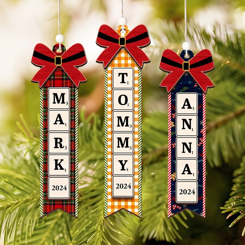 Personalized Scrabble Christmas Ornaments, Family Name Crossword Puzzle