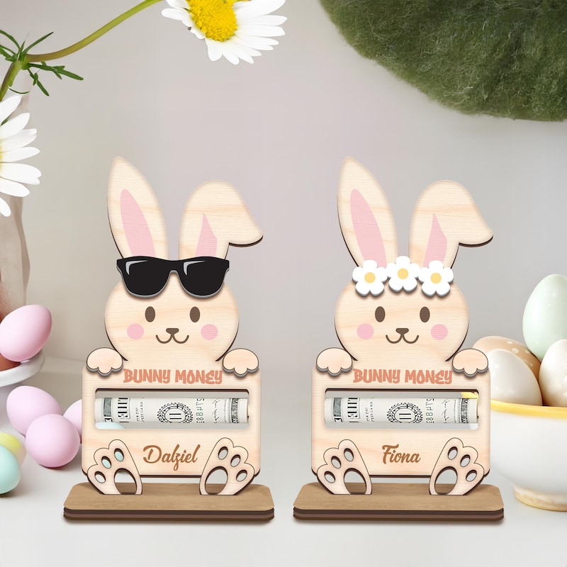 💖Buy 2 Free Shipping💖Easter Bunny Money Holder Gift, Easter Basket Stuffers, Personalized Easter Gift, Easter Basket Decoration, Easter Basket Tags, Gift For Kid