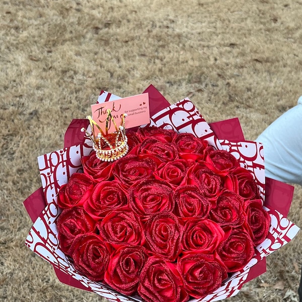 Ribbon Rose Bouquet - Etsy