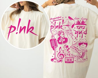 P!nk Singer Sommerkarneval 2024 Tour 2 Sides Shirt, Pink Fan-Liebhaber Geschenk, Musik Tour 2024, Album Shirt Geschenk für Fan