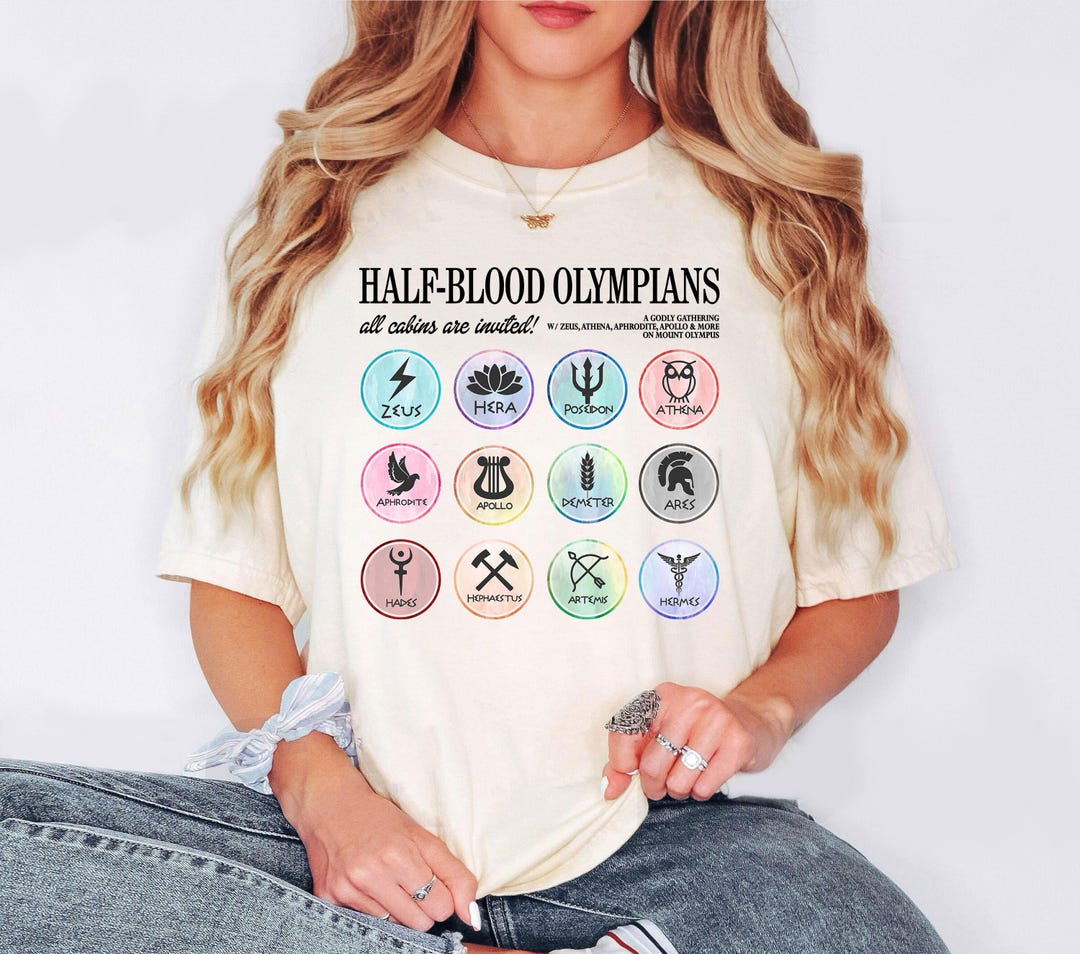 Half-blood Olympians Shirt, Camp Half Blood Tshirt, Percy Jackson ...