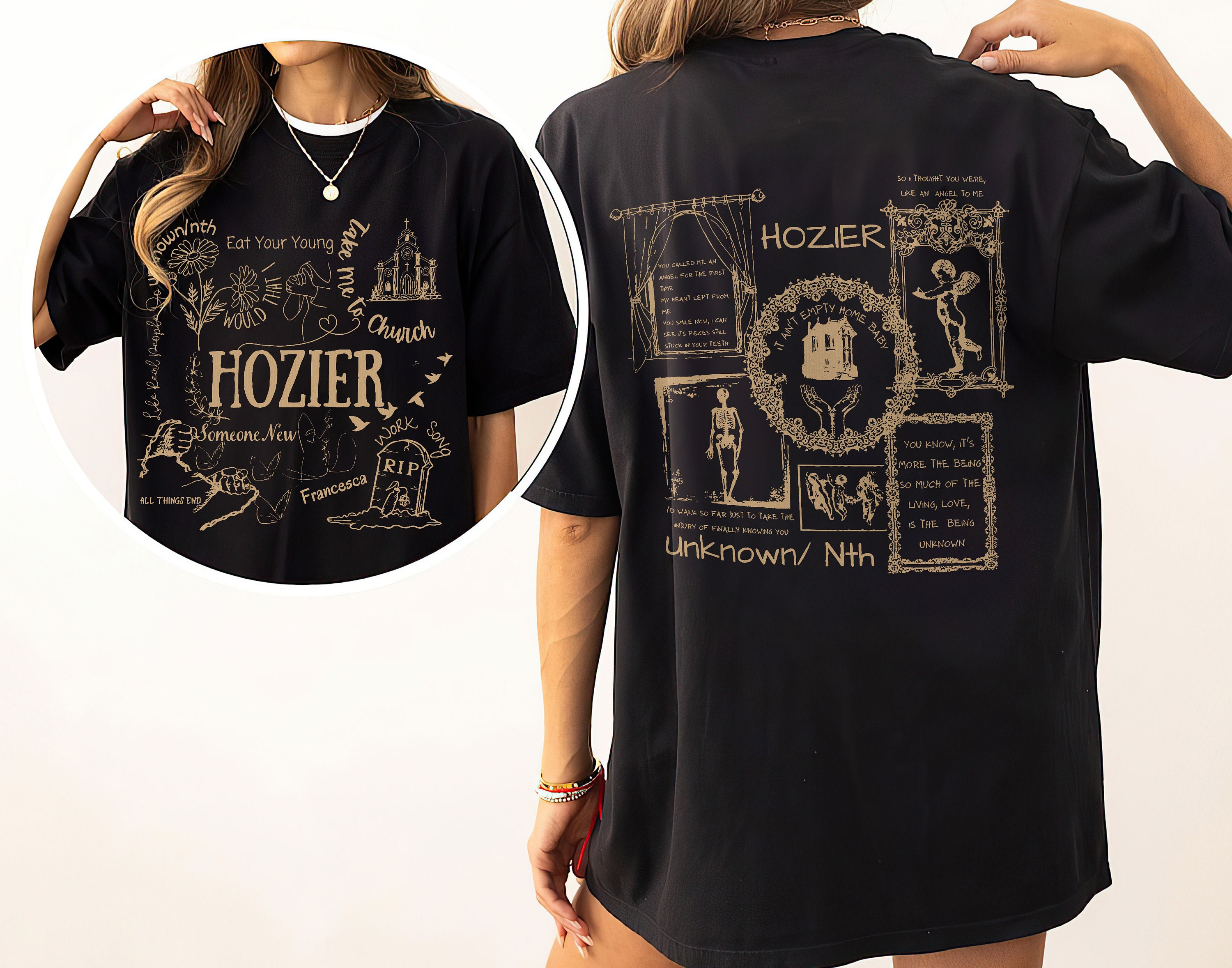 Green Hozier Unreal Unearth List 2024 Music Concert Gift for Hozier Fan, Hozier Fan Gift, Hozier T-Shirt, Sirius Black Shirt